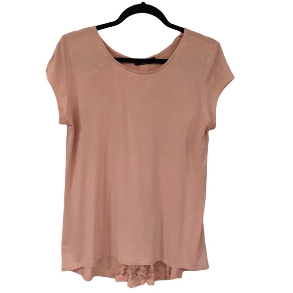 Kim & Cami Tops - Kim & Cami Blush Pink Tunic Top with lace insert M